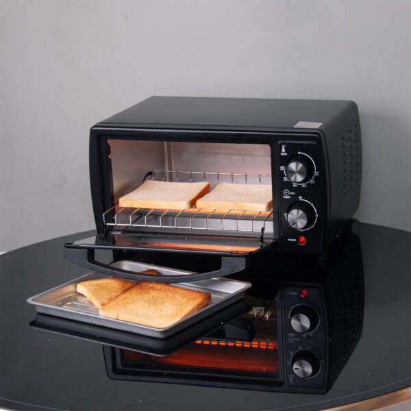 9L Compact Black Under Cabinet Toaster Oven For 4 Slices and 8“ Pizza - Image 8