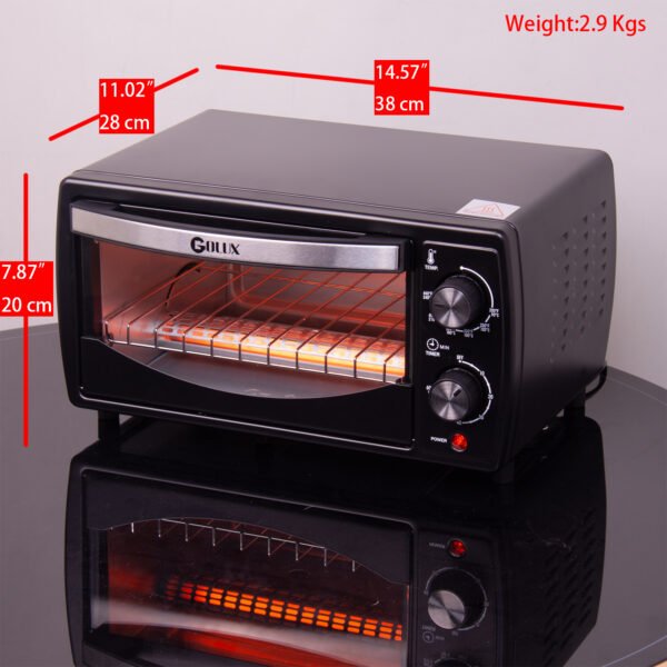 9L Compact Black Under Cabinet Toaster Oven For 4 Slices and 8“ Pizza - Image 9